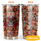 Skull Sugar Skull In Floral Jungle Personalized 20 Oz Tumbler For Coffee Travel And Daily Drinks