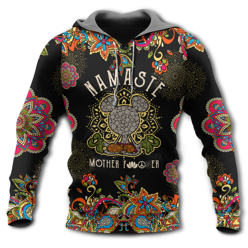 Mouse Yoga Namaste Mandala Flower Hoodie For Recreation Events Travel Days And Comfortable Casual Wear