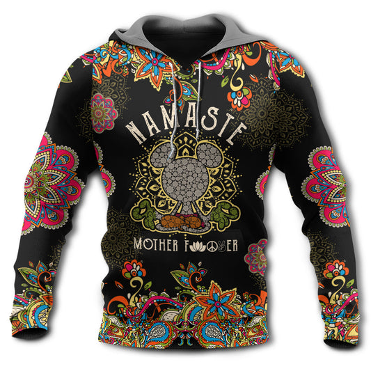 Mouse Yoga Namaste Mandala Flower Hoodie For Recreation Events Travel Days And Comfortable Casual Wear