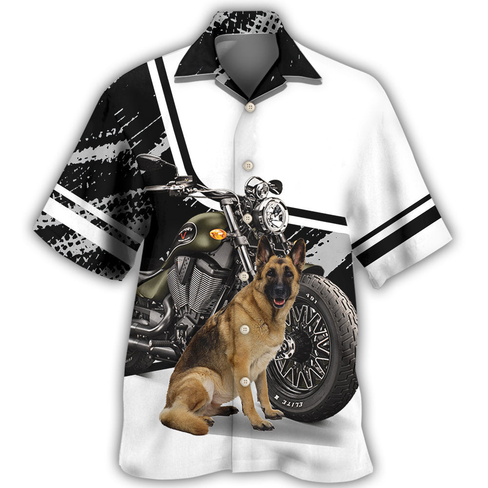 Creative German Shepherd Dog Hawaiian Shirt Creative Print View For Outdoor Gatherings