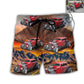 Hot Rod Lover Various Style Personalized Photo Beach Shorts Design Detail For Casual Warm Weather Outfits