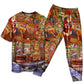 Santa Christmas Happiness Short Sleeve Pajamas Set For Christmas Sleepwear And Family Lounging