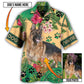 German Shepherd Strong Dog Personalized Photo Hawaiian Shirt Design View For Weekend Trips