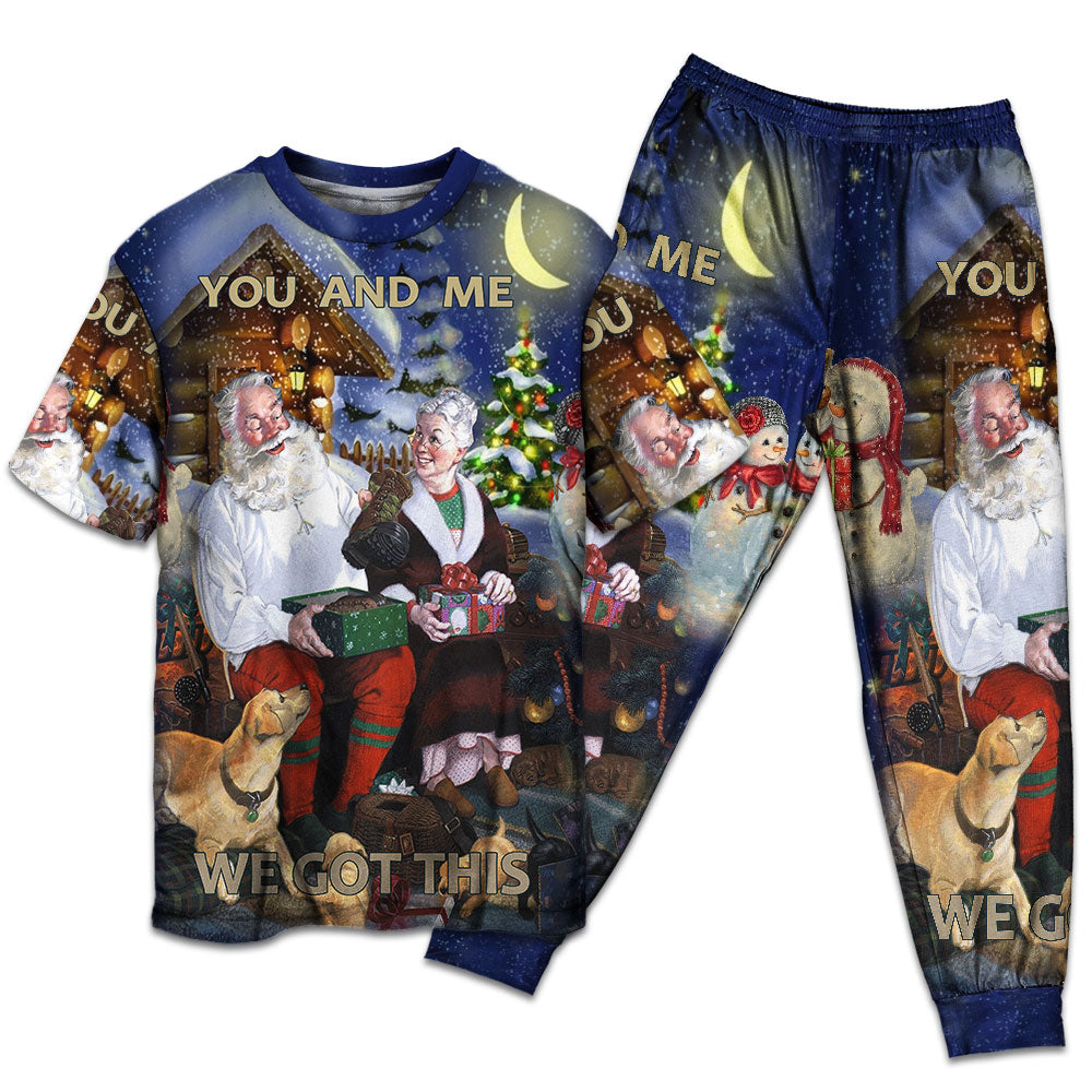 Together Through The Christmas Holidays Short Sleeve Pajamas Set For Holiday Bedtime And Cozy Home Wear