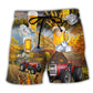 Beer And Tractor Autumn Farm Beach Shorts For Poolside Relaxation And Summer Adventures