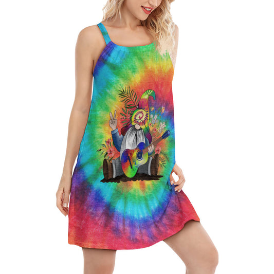 Horse Racing Club Leather Style – Women's Summer Sleeveless V-Neck Camisole Dress