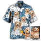 Dog Summer Aloha Custom Photo Hawaiian Shirt Design Detail For Beach Days And Holiday Travel