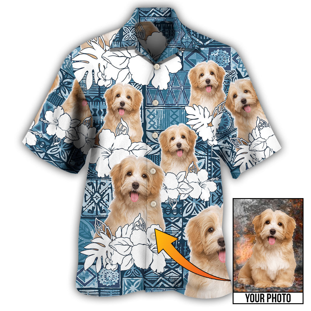Dog Summer Aloha Custom Photo Hawaiian Shirt Design Detail For Beach Days And Holiday Travel