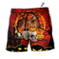 Halloween Dachshund Pumpkin Scary Red Hawaiian Beach Shorts For Striking Resort Looks