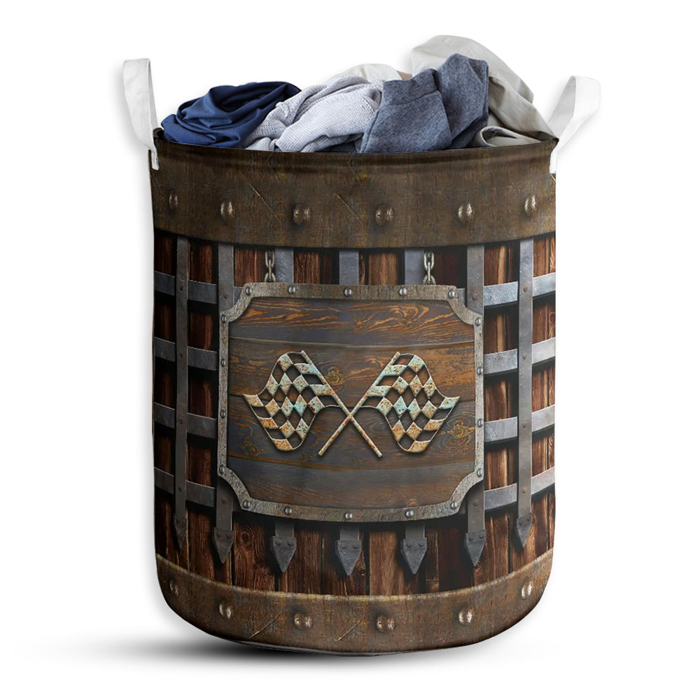 Small Size Racing Vintage Style Laundry Basket For Bathroom Bedroom Storage