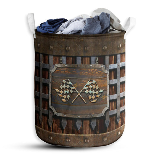 Small Size Racing Vintage Style Laundry Basket For Bathroom Bedroom Storage