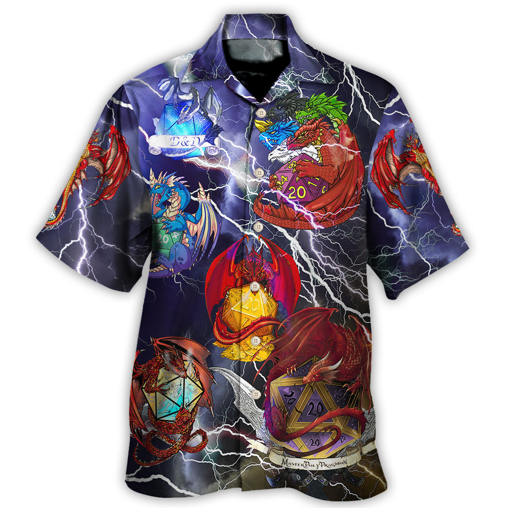 Dragon Fantasy Dice Thunder Hawaiian Shirt For Resort Getaways And Comfortable Summer Activities