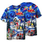 Festive Gnome Friends Christmas Short Sleeve Pajamas Set For Christmas Mornings And Relaxed Lounging