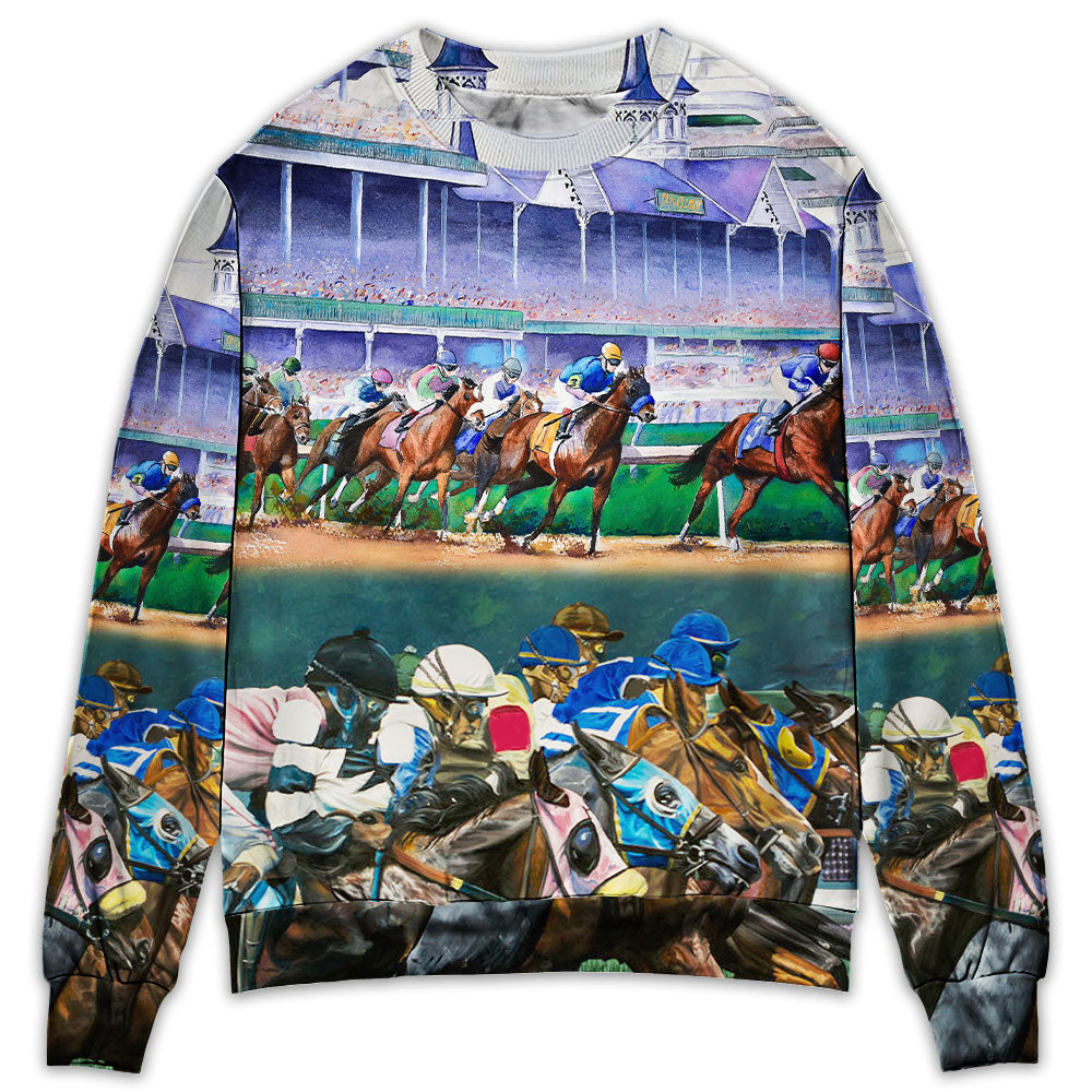 Horse Racing Sweater For Animal Lovers Casual Wear Holidays And Thoughtful Gifting