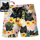 Cat Tropical Lover Various Style Personalized Photo Beach Shorts Artwork Detail For Comfortable Everyday Summer Wear