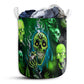 Small Size Bold Skull Green Graphic Laundry Basket For Bathroom Bedroom Storage