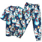 Happy Snowman Christmas Short Sleeve Pajamas Set For Winter Nights And Thoughtful Gifting