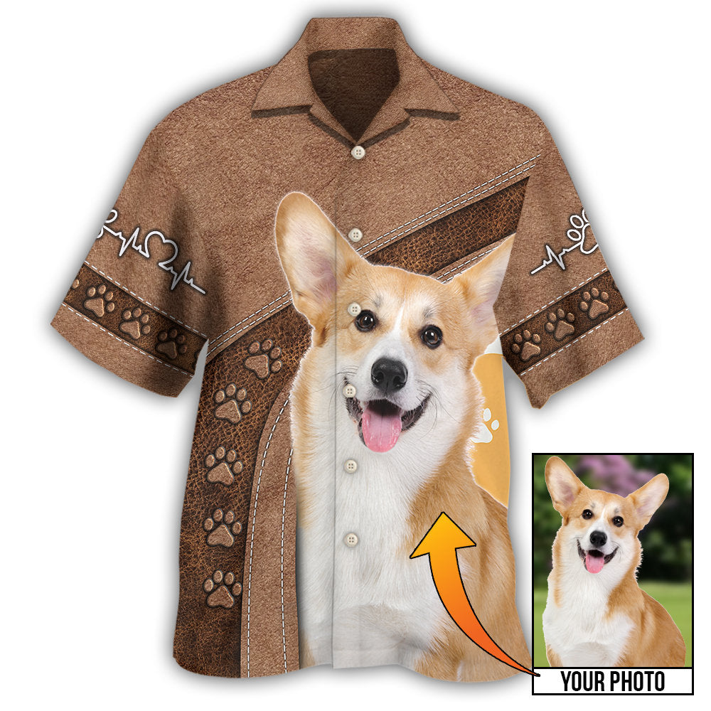 Classic Dog Paw Custom Photo Personalized Hawaiian Shirt For Summer Events And Casual Outdoor Wear