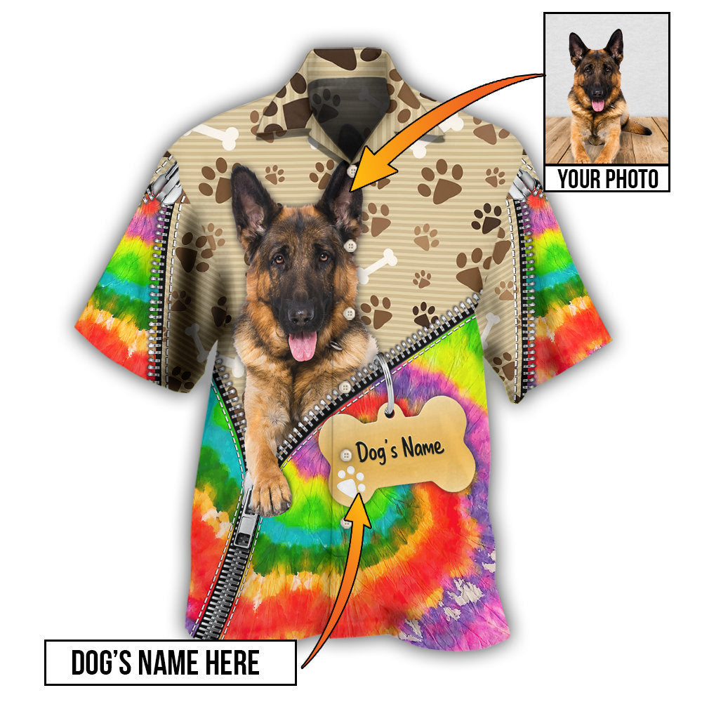 Dog German Shepherd Various Custom Photo Personalized Hawaiian Shirt Design View For Resort Travel And Thoughtful Gifting