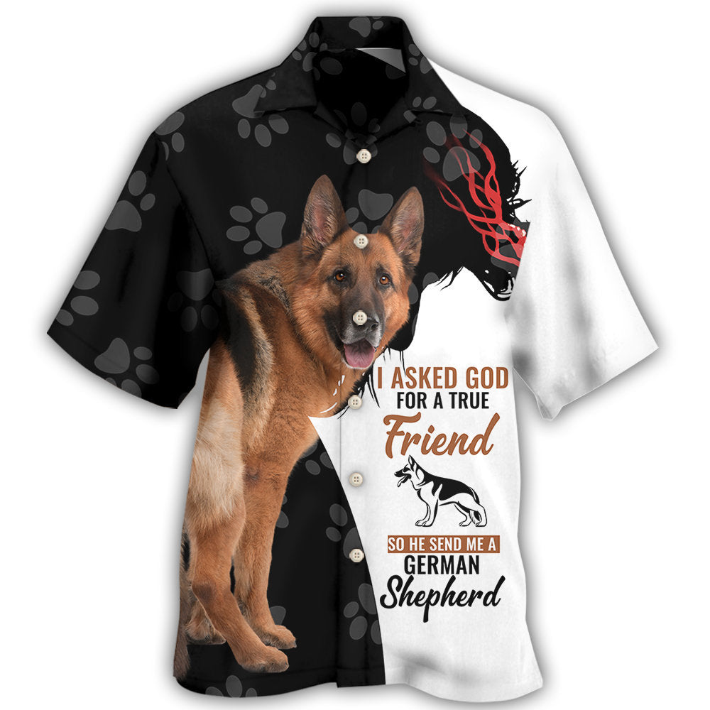 Creative German Shepherd Dog Hawaiian Shirt All Over Print Detail For Summer Travel