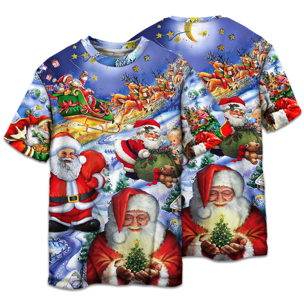 Playful Santa Christmas Celebration Short Sleeve Pajamas Set For Christmas Mornings And Relaxed Lounging