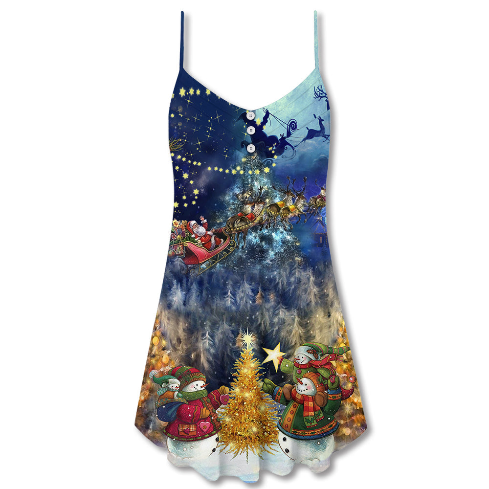 Christmas Family In Love V-Neck Sleeveless Cami Dress For Sunny Getaways And Thoughtful Gifting