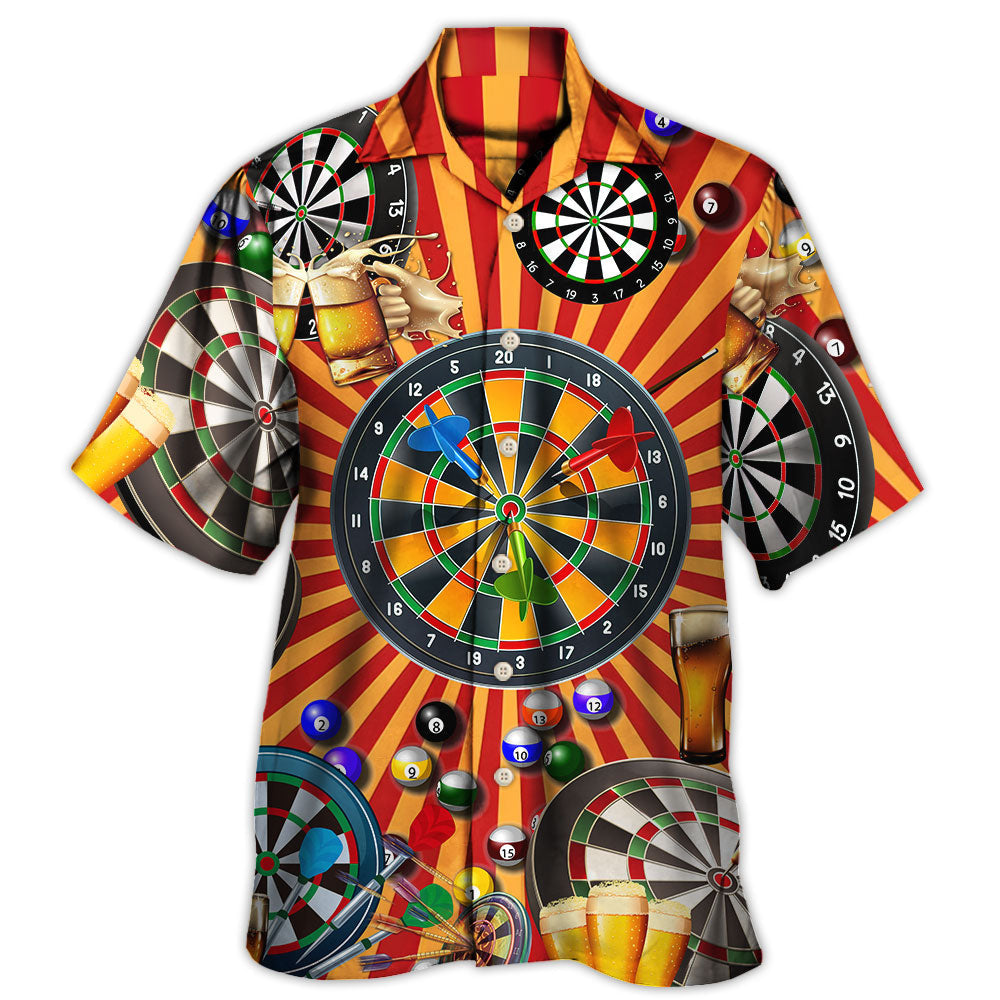Dart Player Beer Night Fun Hawaiian Shirt Design Detail For Sunny Adventures And Casual Wear