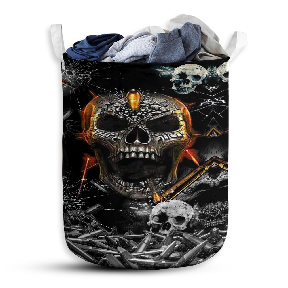 Small Size Skull Oh My Skull Cool Laundry Basket For Bathroom Bedroom Storage