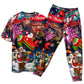Spreading Christmas Cheer Short Sleeve Pajamas Set For Holiday Travel And Comfortable Home Wear