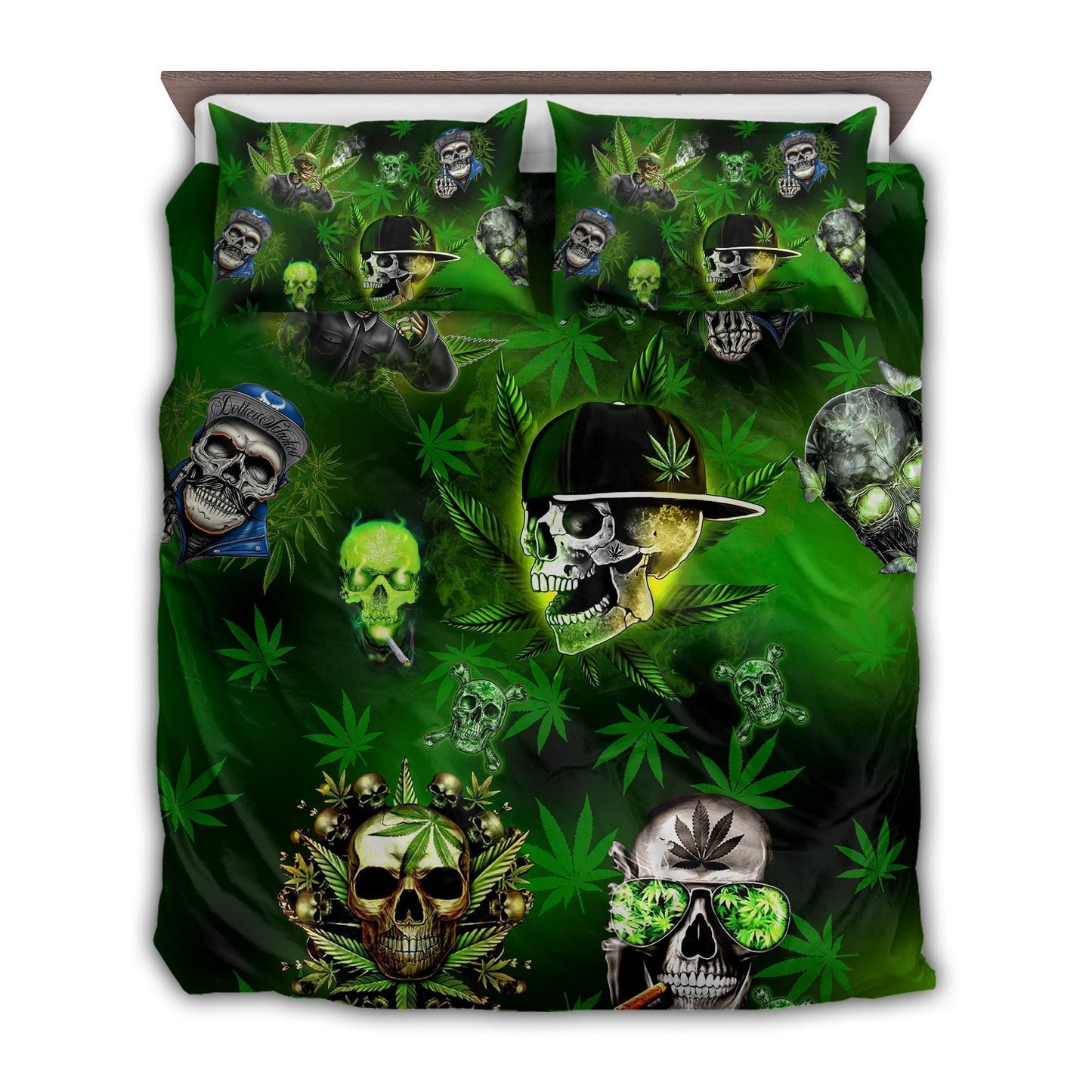 Skull Mystic Green Bedding Cover For Gothic Bedroom Decor