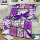 Fibromyalgia Awareness Dragonfly Flannel Blanket For Cozy Bedroom Sofa Decor