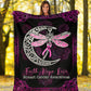 Breast Cancer Awareness Butterfly Flannel Blanket For Cozy Bedroom Sofa Decor