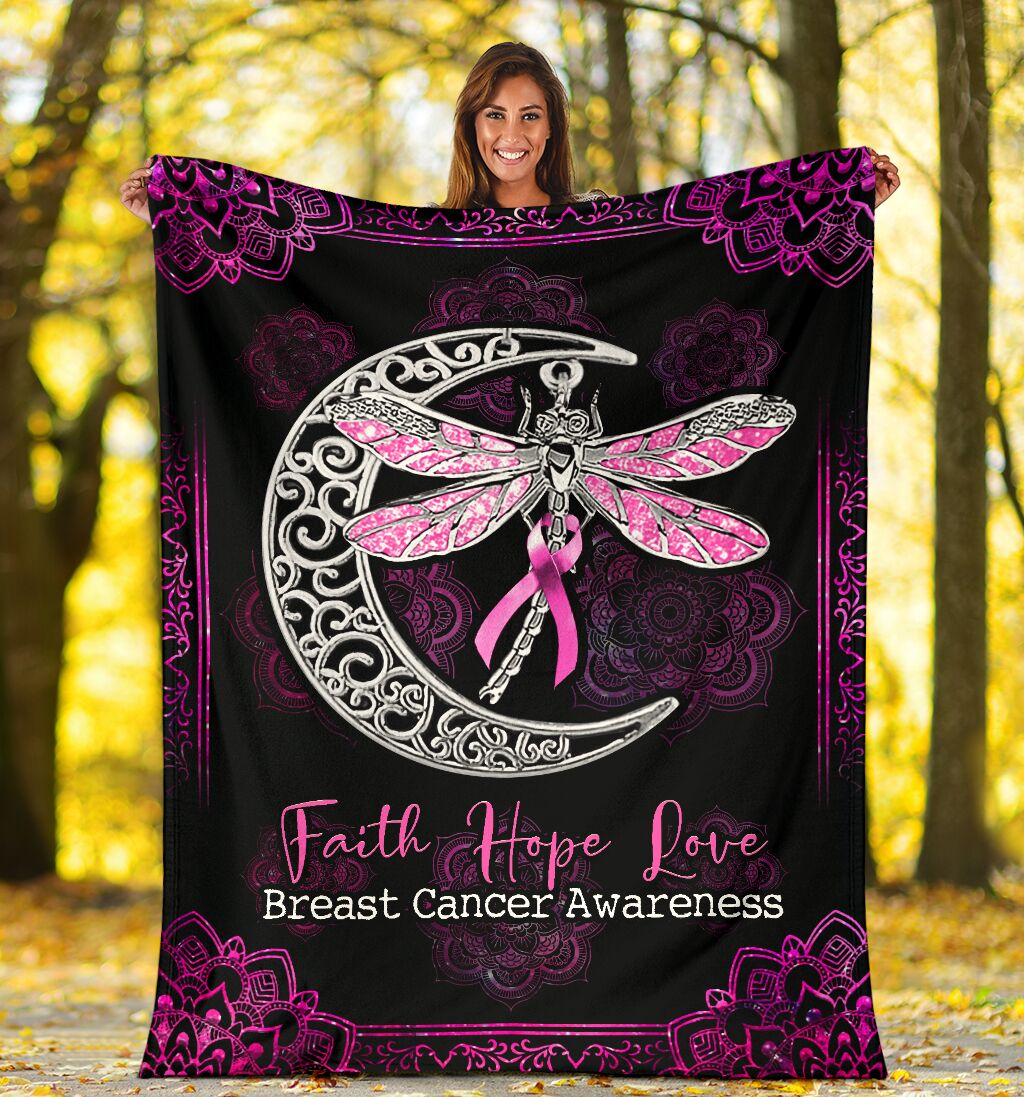 Breast Cancer Awareness Butterfly Flannel Blanket For Cozy Bedroom Sofa Decor