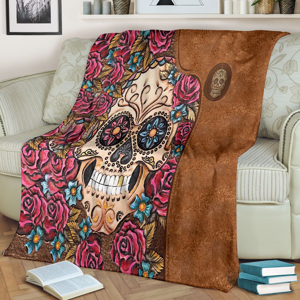 Skull Lovers Beautiful Rose Flannel Blanket For Cozy Bedroom Sofa Decor