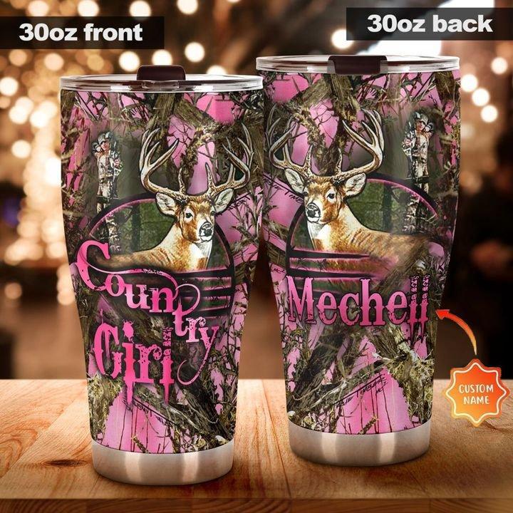 Hunting Love Deer With Pink Personalized 20 Oz Tumbler For Coffee Travel And Daily Drinks