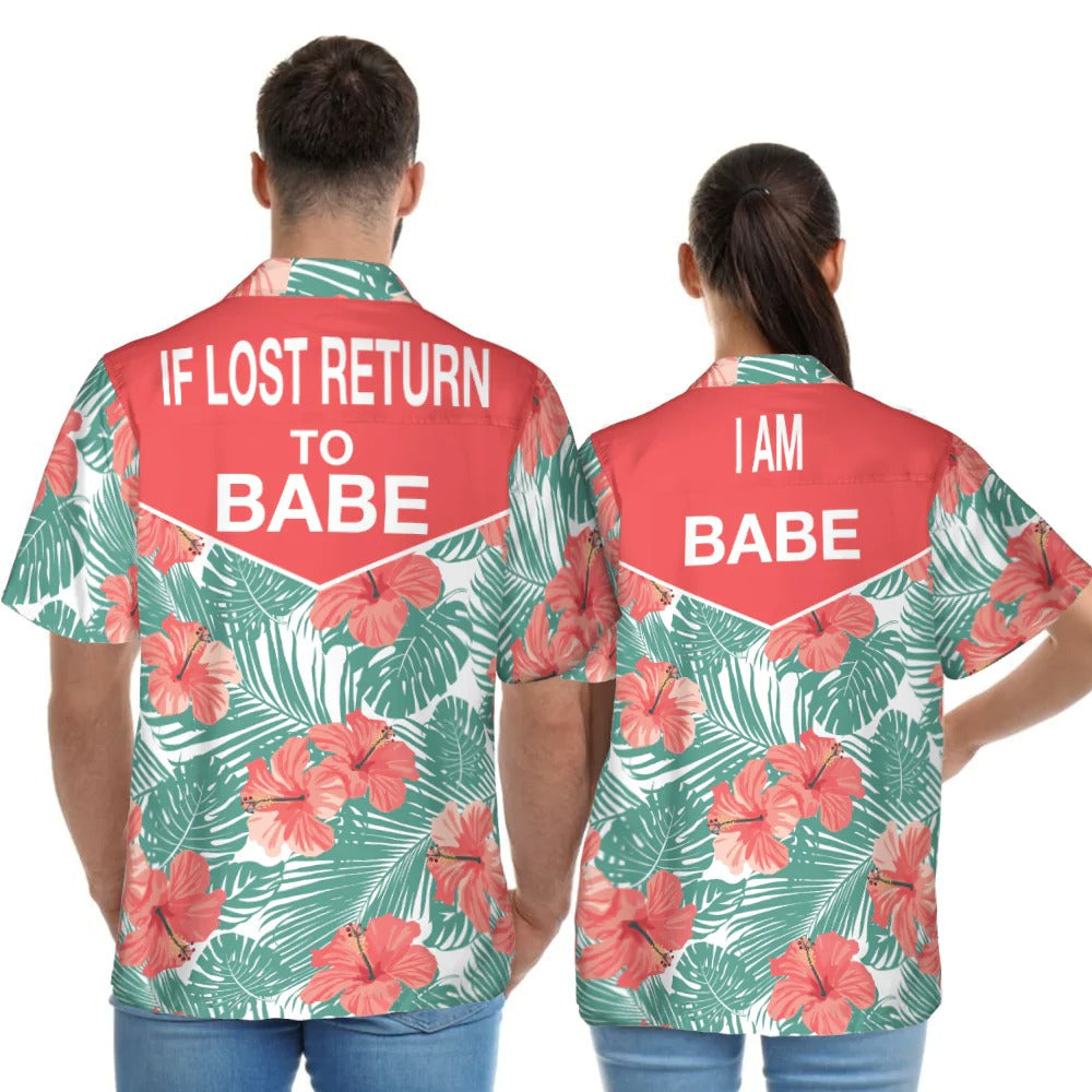 Couple Return Babe Matching Hawaiian Shirt Artwork View For Weekend Travel And Beach Style