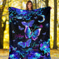 Mental Health Awareness Butterfly Flannel Blanket For Cozy Bedroom Sofa Decor