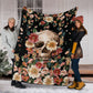 Skull Floral So Mysterious Flannel Blanket For Cozy Bedroom Sofa Decor