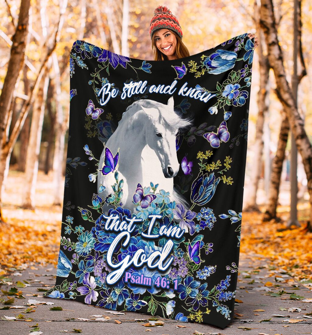 Horse Be Still And Knowing That I Am God Flannel Blanket For Cozy Bedroom Sofa Decor