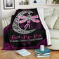 Breast Cancer Awareness Butterfly Flannel Blanket For Cozy Bedroom Sofa Decor