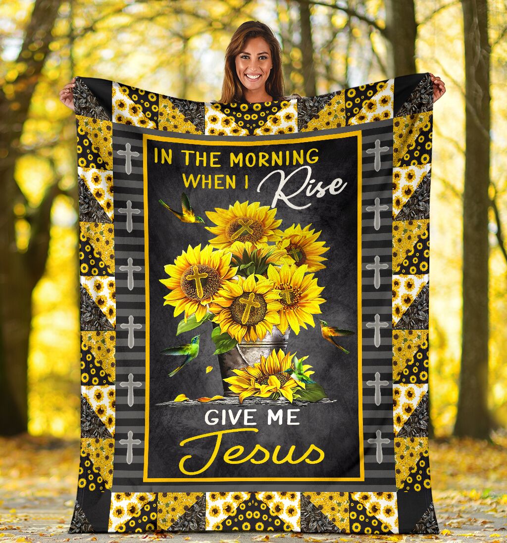 Jesus In The Morning When I Rise Give Me Jesus Christian Flannel Blanket For Cozy Bedroom Sofa Decor