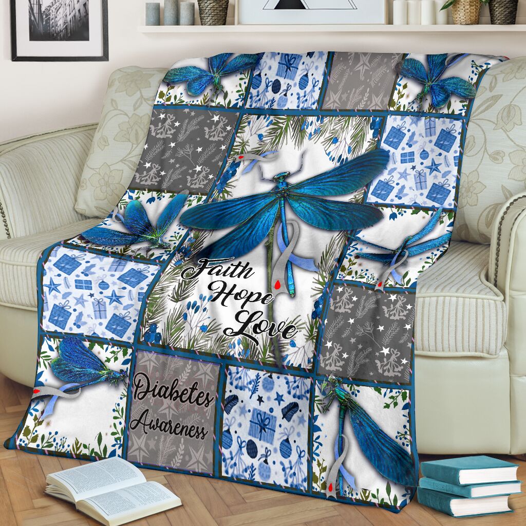 Diabetes Awareness Flannel Blanket For Cozy Bedroom Sofa Decor