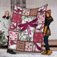 Breast Cancer Faith Hope Love Dragon Floral Flannel Blanket For Cozy Bedroom Sofa Decor