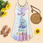Elephant Loves Life Is Beautiful V-Neck Sleeveless Cami Dress For Beach Trips And Charming Warm Weather Outfits