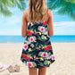 Parrot Loves Tropical V-Neck Sleeveless Cami Dress For Beach Trips And Resort Vacations