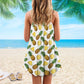 Fruit Pineapple Tropical V-Neck Sleeveless Cami Dress For Ocean Lovers And Sunny Getaways