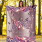 Breast Cancer Awareness Butterfly Flannel Blanket For Cozy Bedroom Sofa Decor