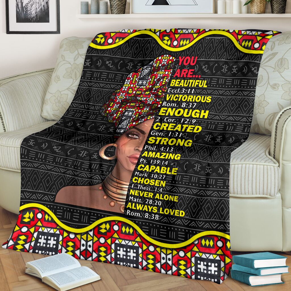 Black Girl God Says You Are African American Strong Flannel Blanket For Cozy Bedroom Sofa Decor