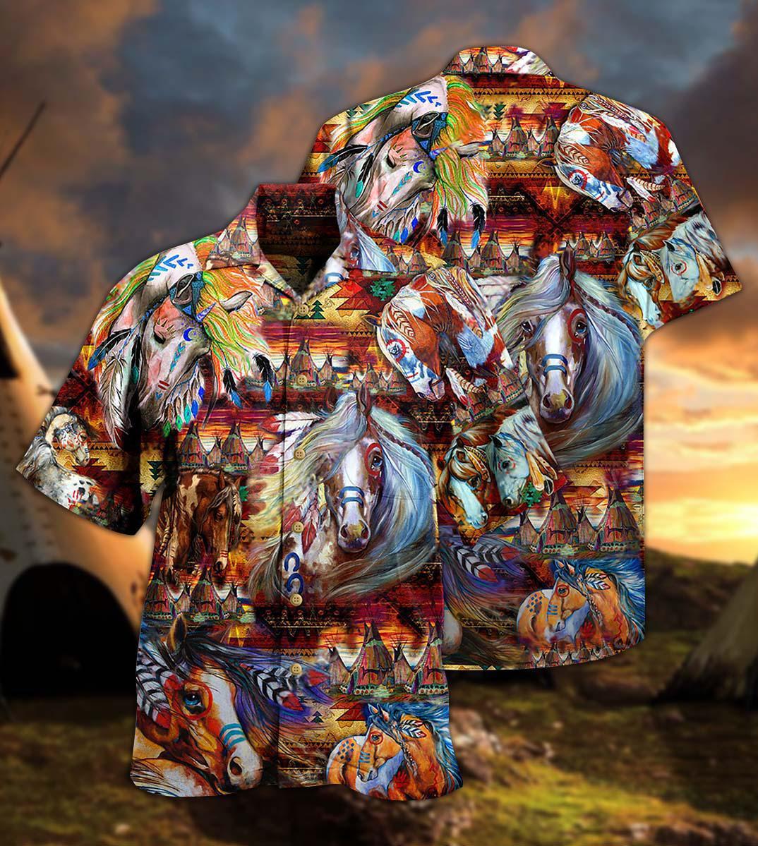 Bohemian Horse Amazing Hawaiian Shirt For Vacation Days And Relaxed Coastal Outings