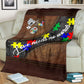 Autism Awareness Love Needs No Words Leather Pattern Flannel Blanket For Cozy Bedroom Sofa Decor